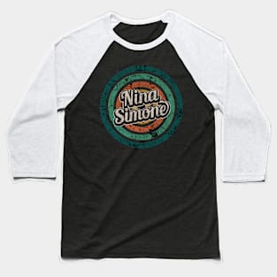 Nina Simone // Retro Circle Crack Vintage Baseball T-Shirt